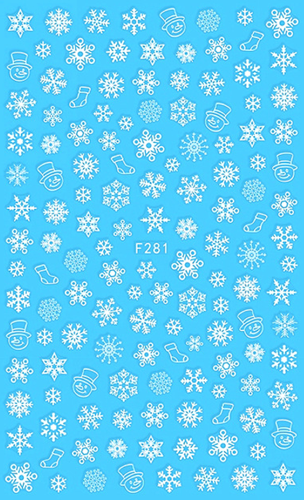 Snowflakes and Snowmen Nail Sticker