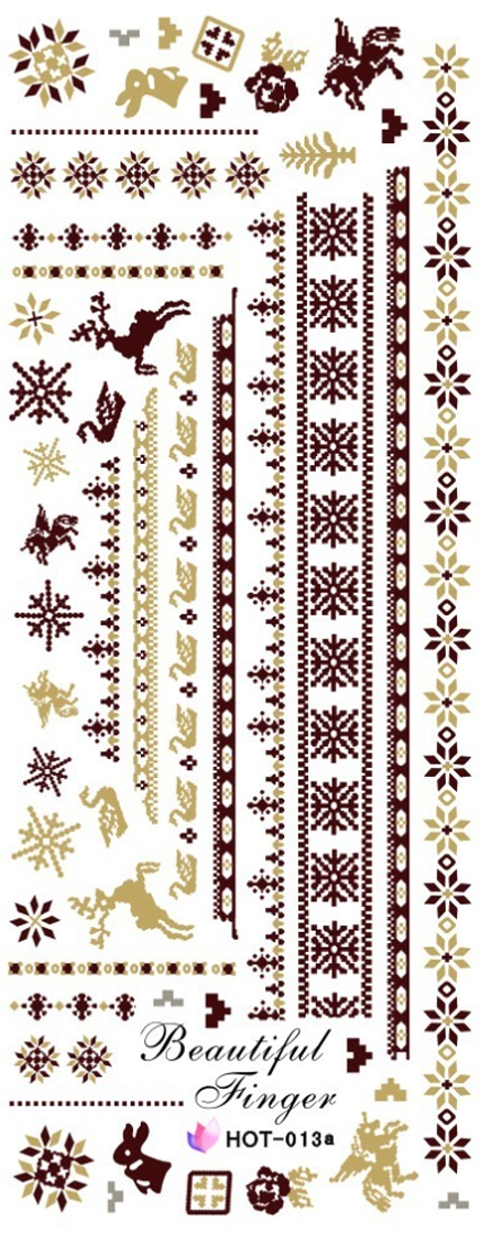 Christmas Fair Isle Large Sheet Water Decal