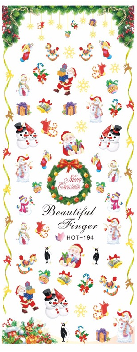Christmas Santa and Snowmen Water Decal