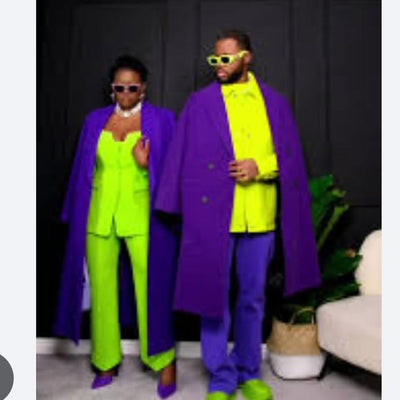 Dapper but no Dan by Cadillacquer, neon lime green glitter flakie with purple glitter and orange-yellow iridescent flakes, in lifestyle setting