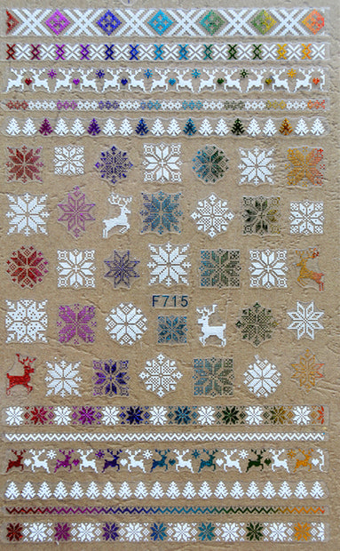 Winter Fair Isle (Rainbow) Nail Sticker