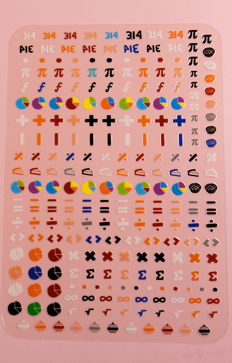 Starrily - Pi Day - Pi Day Nail Art Stickers (Limited Edition)