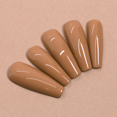 Saharan Cheetah by Dimension Nails, warm caramel-brown creme with high-gloss finish, swatch stick