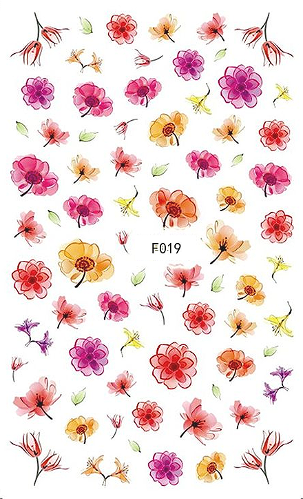 Floral Water Color - Nail Sticker Thumbnail