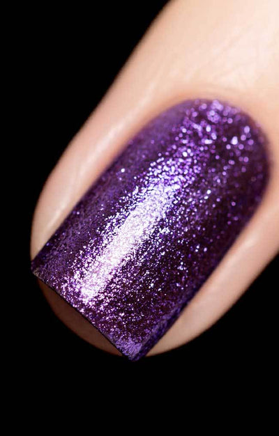 Pegasus (Purple Foil) by Starrily, macro close-up of dense violet-purple micro flakies with bright lavender high-density sparkle