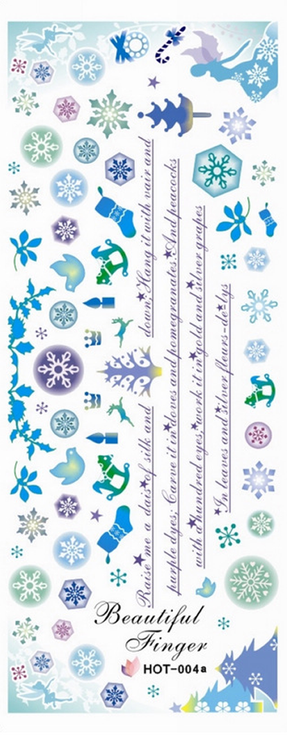 Winter Themed Large Sheet Water Decal