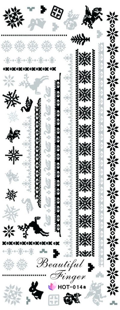 Christmas Fair Isle Large Sheet Water Decal