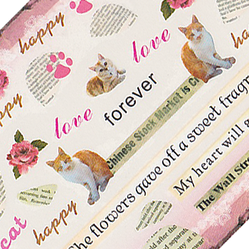 Cats and Newsprint Large Sheet Water Decal