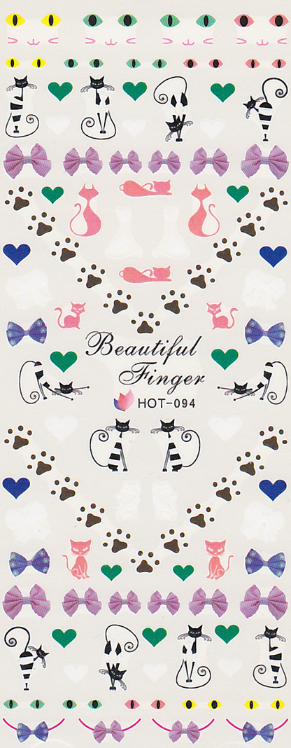 Cats and Bows Large Sheet Water Decal