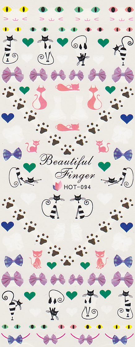 Cats and Bows Large Sheet Water Decal