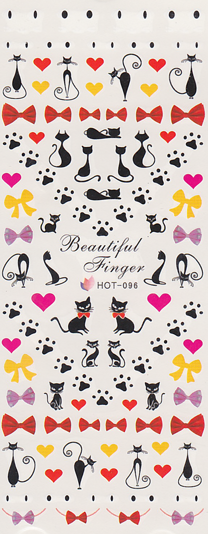 Cats and Bows Large Sheet Water Decal