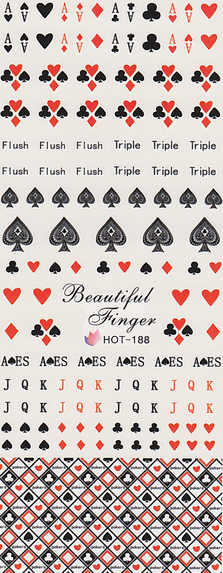 Poker Vegas Large Sheet Water Decal