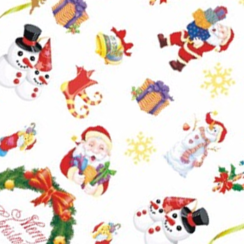 Christmas Santa and Snowmen Water Decal