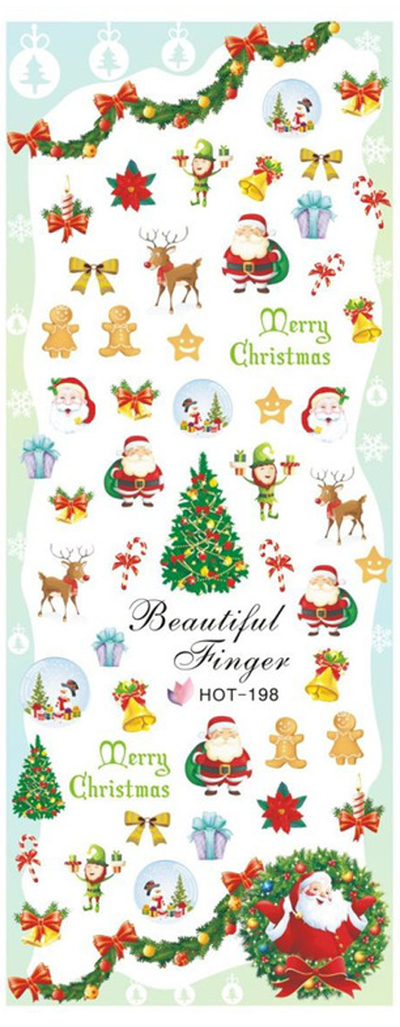 Christmas Santa and Reindeer Water Decal