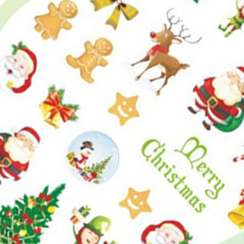 Christmas Santa and Reindeer Water Decal