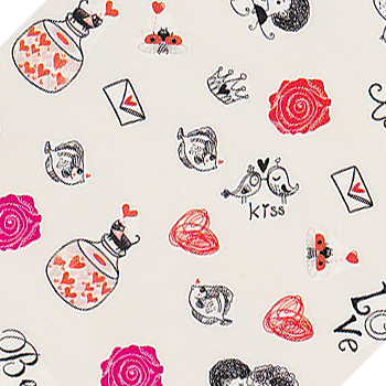 Valentine's Hearts Large Sheet Water Decal