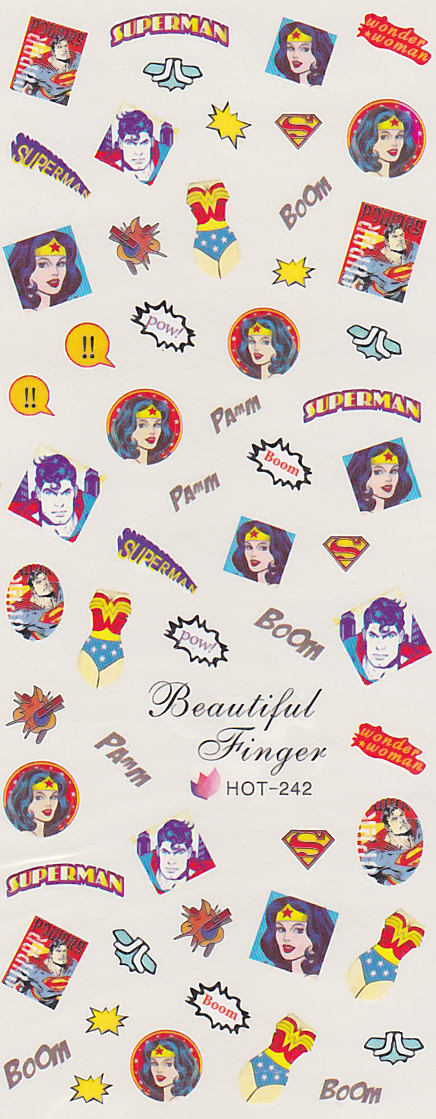 Superhero Comic Book Large Sheet Water Decal