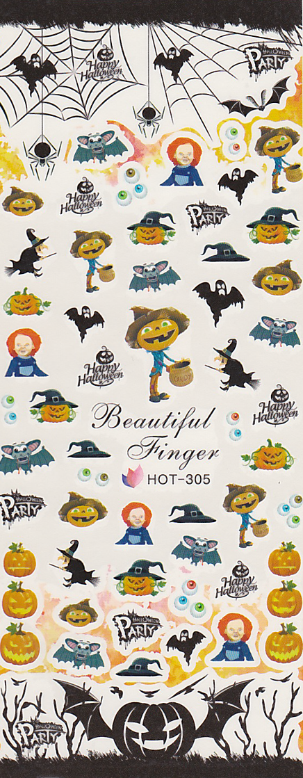 Halloween Pumpkin Large Sheet Water Decal
