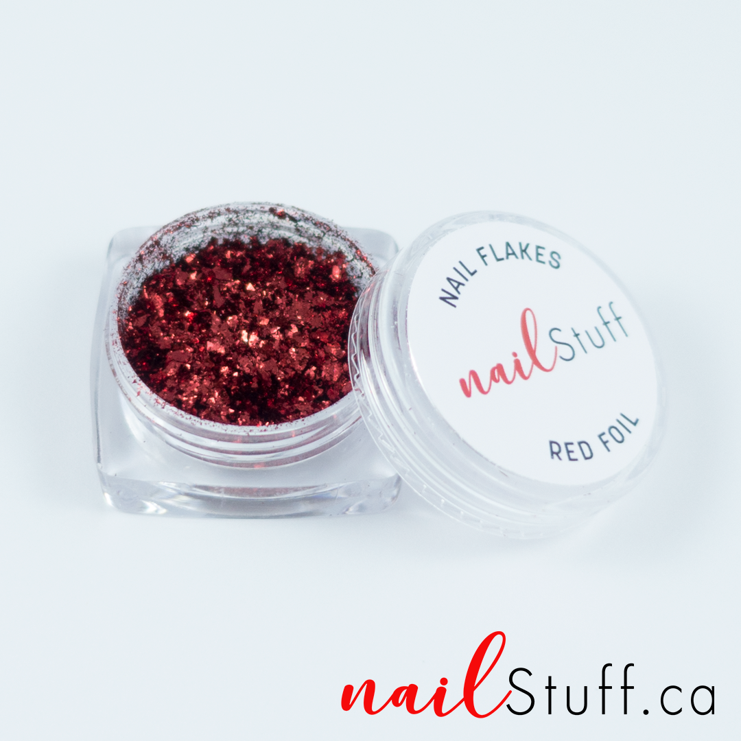 NailStuff - Red Metallic Foil Flakes